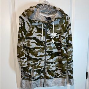 Nike Olive and Gray Camo Hoodie